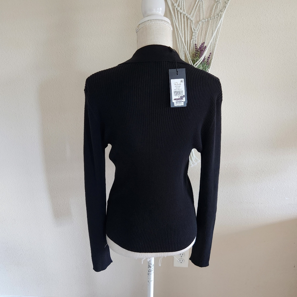 Rails Womens Black Ribbed Kennedy Sweater Size Medium NWT - Picture 4 of 16